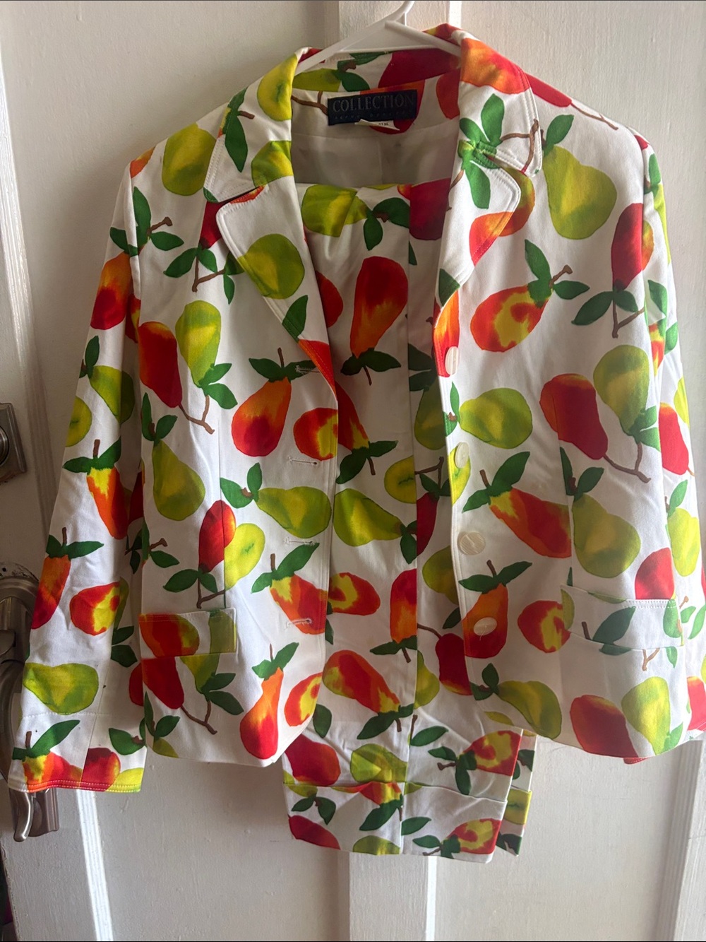 Harve Benard White Pear & Red Orange Printed Pantsuit